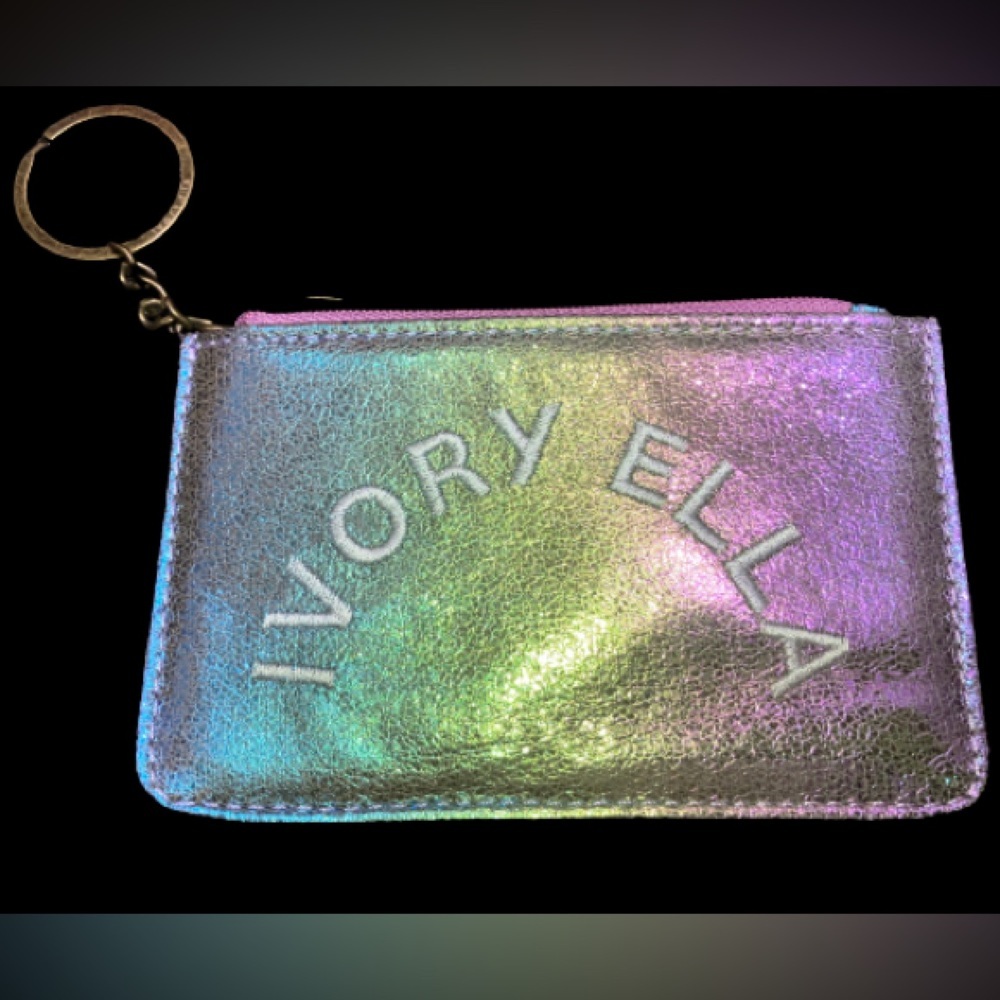 Ivory Ella Iridescent ID card case keychain